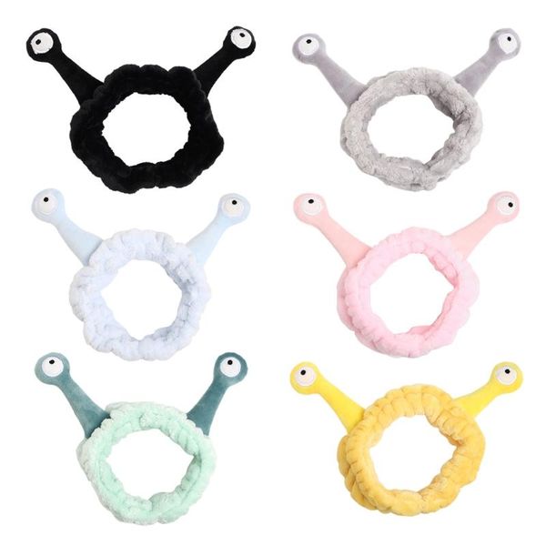 

hair clips & barrettes women girls wash face plush headband cartoon snail antenna eyes band turban, Golden;silver