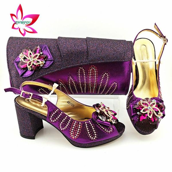 

dress shoes 2021 ins african women and bag to match in purple color peep toe sandals with platform for garden party, Black