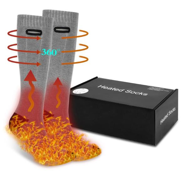 

sports socks winter thermal heated three heating modes for women men comfortable warm invisible way, Black