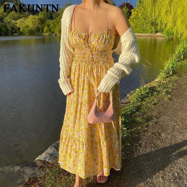 

casual dresses floral print sleeveless strap midi dress women summer 2021 backless party club lace up holiday vestidos, Black;gray