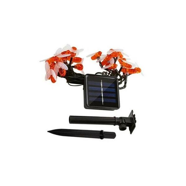 

20/50led solar powered cute honey bee led string fairy light outdoor garden fence patio christmas garland lights - 50led