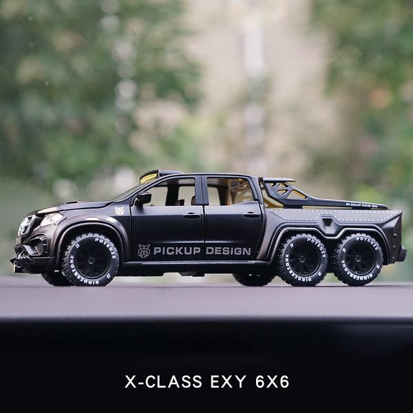 

Simulation Alloy Car Modle XCLASS EXY 6X6 Pickup 1/28 Metal Toy Car Sound Light Pull Back Model Toys For Boys Light Toys