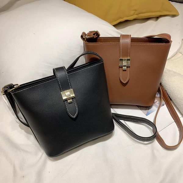 

fashion pu leather bucket handbag designer lady's shoulder crossbody bags women's handbags
