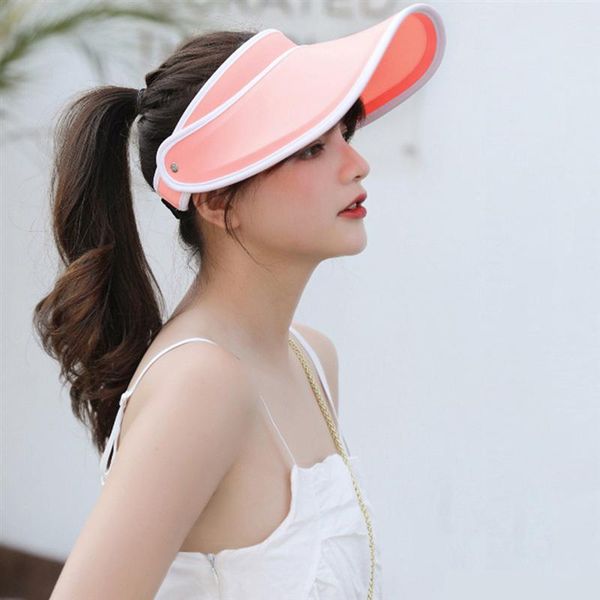

wide brim sun hat outdoor visor cap all-match ladies beach hats, Blue;gray