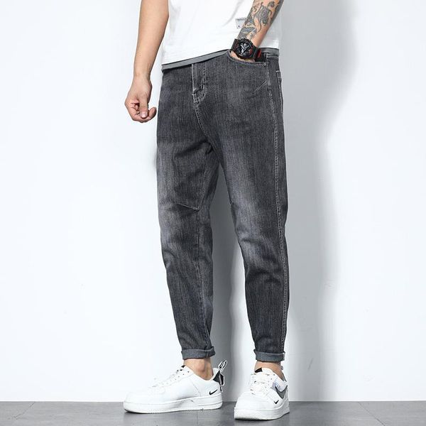 

summer men's jeans large size loose harem pants plus simple thin, Blue