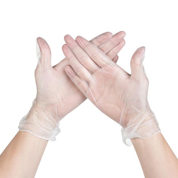 

disposable gloves 100 transparent pvc for kitchen cleaning / garden