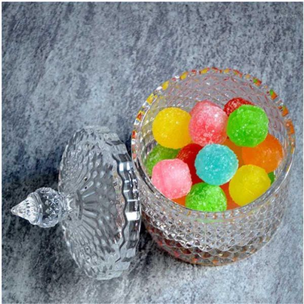 

cookie decorative candy jar storage container glass crystal dish organizer for house decoration bottles & jars
