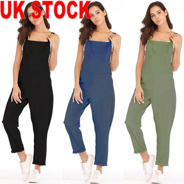 

women's jumpsuits & rompers brand uk women sleeveless strap jumpsuit romper casual clubwear wide leg pants outfits, Black;white