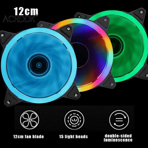 

fans & coolings 12cm chassis cooling fan double-sided glowing mute for deskcomputer easy operation df