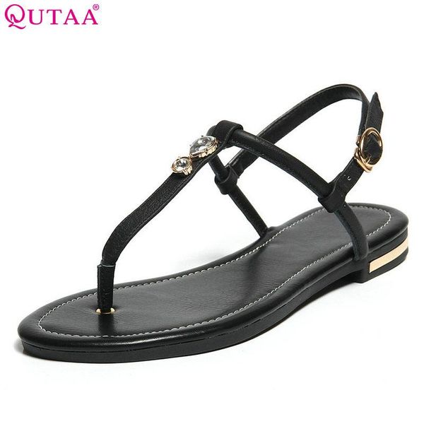 

women sandals black pu leather shoes buckle all match casual low heel size 34-43