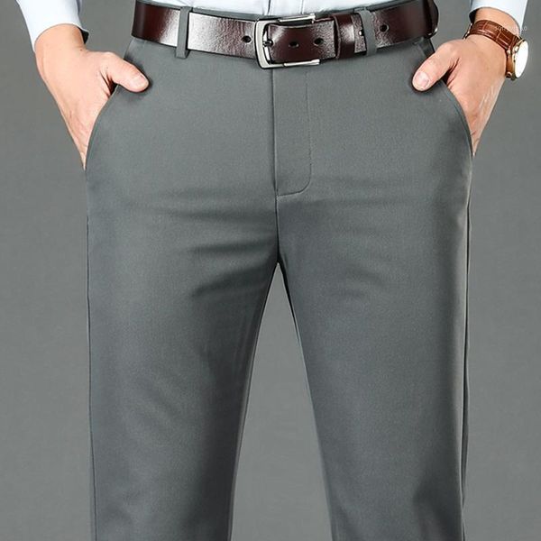 

men's pants 2021 autumn and winter solid men straight smart casual 4 colors heavy weight full length plus size 40, Black