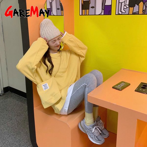 

autumn loose coloured sanitary clothes + bottom pants 2piece set women two piece outfits pink 210428, White