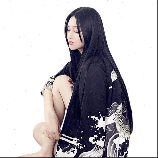 

women shirts japanese harajuku style waves and wind dragon kimono print chiffon blouses amp, White