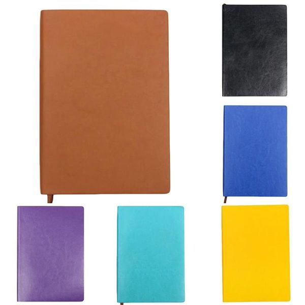 

notepads a5 faux leather business lined notebook sketch journal with ribbon bookmark, Purple;pink