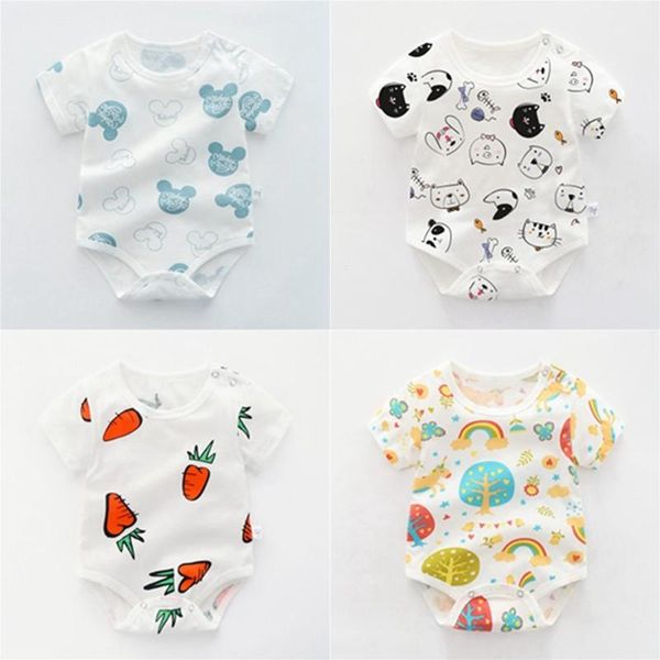 

arrival baby summer bodysuits born boys girls short sleeve jumpsuit cotton infant kids climbing suit clothing rompers, Blue