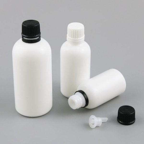 

storage bottles & jars 10 x 30ml 50ml 100ml essential oil portable white jade with cap for liquid reagent pipette bottle lock
