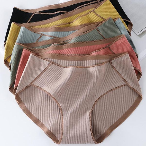 

women's panties fashion for women soft cotton breathable briefs cute solid girls lingerie seamless comfort female underwear 6colors, Black;pink