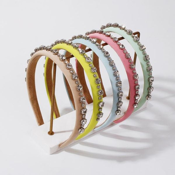 

hair clips & barrettes solid color satin headbands for women rhinestone bands fashion hoop girls party wedding headwear accessories, Golden;silver
