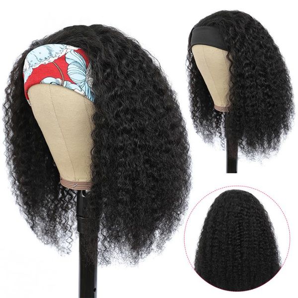 

hair bulks luvin deep wave curly human brazilian full machine made headband for black women