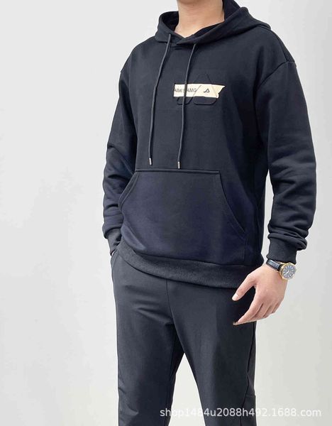 

2021 feijia men's loose casual hoodie f family autumn concave convex print, Black