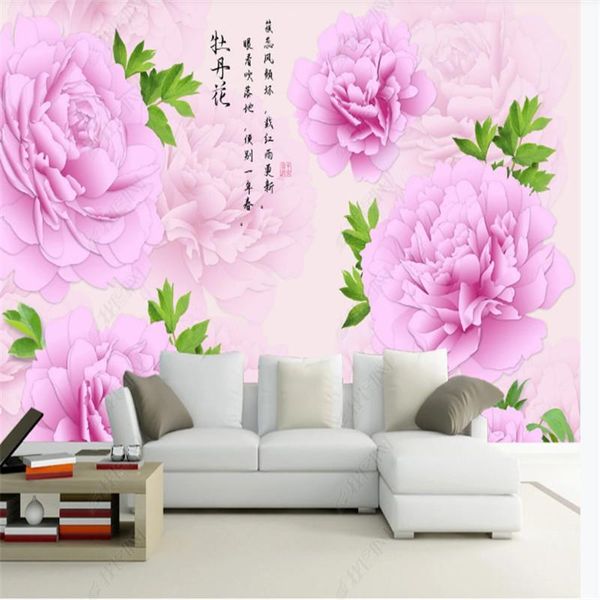 

wallpapers beautiful peony wallpaper for living room flower chinese style classical tv background wall paper home decor mural