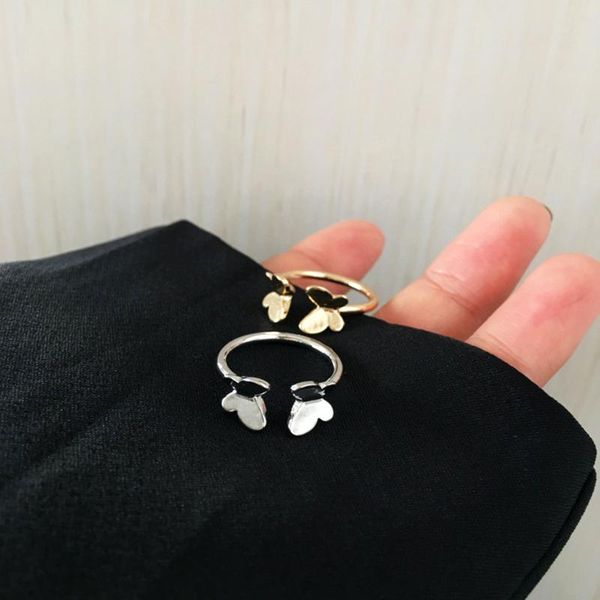

fashion butterfly series rings for women jewelry valentine's gift changable cute ring wedding party club sweet accessories, Slivery;golden
