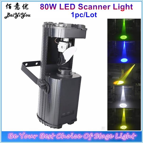

effects 1pc/lot high power 80w led scanner light white dmx with color and gobo wheel rainbow effect