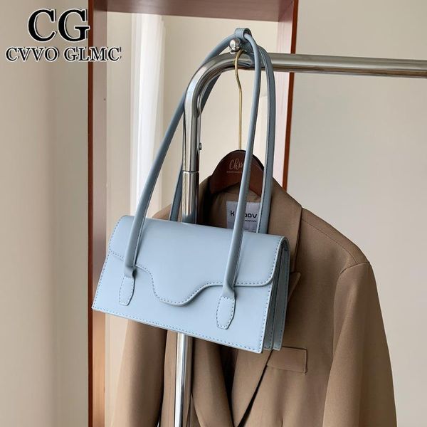 

evening bags cvvo glmc design simple pu leather shoulder underarm bag for women 2021 summer green yellow cute handbags and purses
