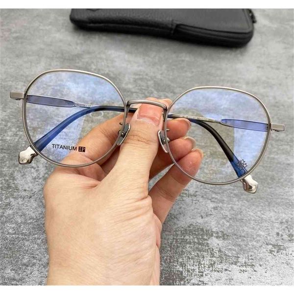 

80% off store online krosin glasses frame metal pure titanium round men's and women's ultra light myopia flat, White;black