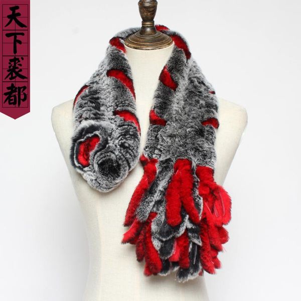 

russian lady woven real rex fur scarfs women winter warm 100%natural tassels scarves genuine, Blue;gray