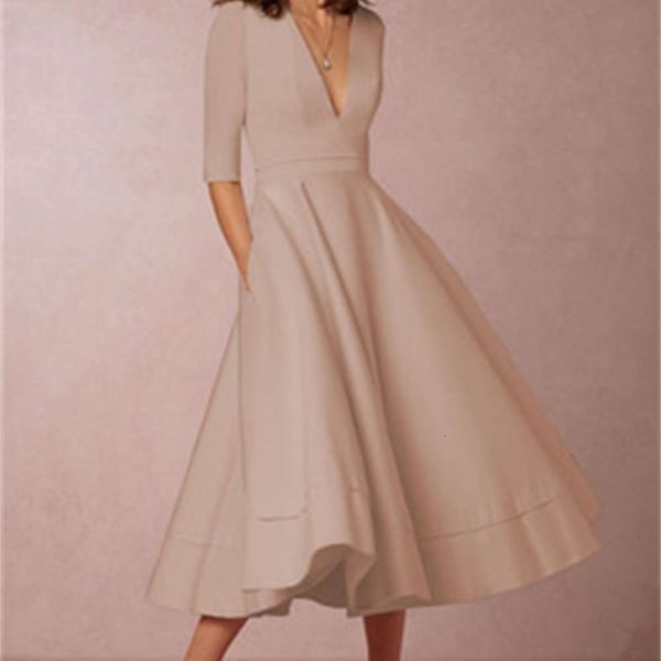 

women's dress deep v medium sleeve women s clothing, Black;gray