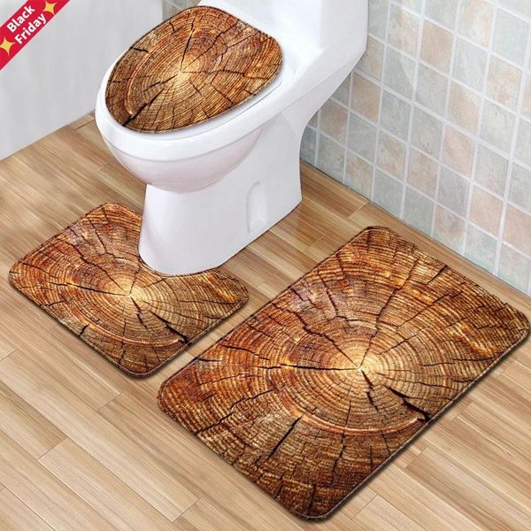 

tree wheel bath mats bathroom 3pcs/lot water absorption toilet rugs set in mat for home decor anti slip doormat carpet
