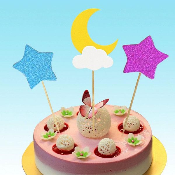 

other event & party supplies aq 3pcs baby birthday cake er kids favors cupcake bling sparkle wedding stars moon cloud design decorating