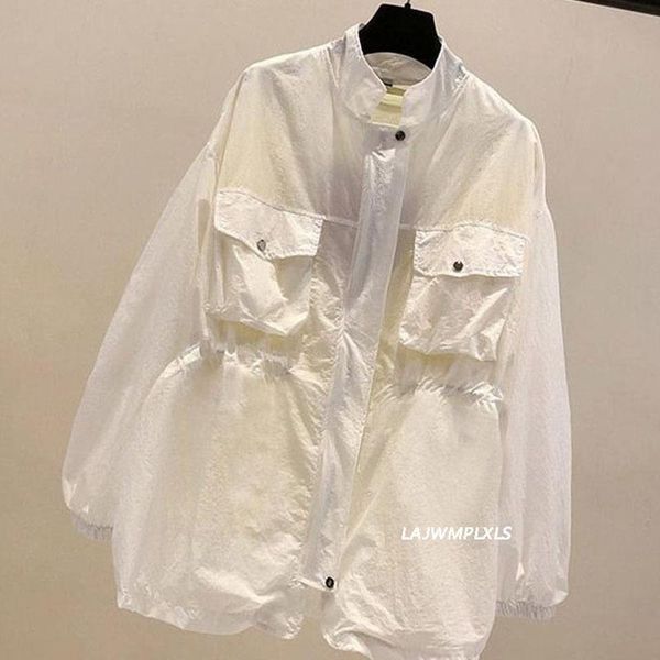 

summer sunscreen jackets women thin coat zipper jacket casual windbreaker turn-down collar long sleeve female outerwear women's, Black;brown