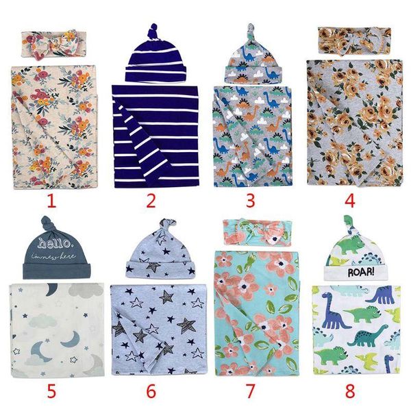 

blankets & swaddling 127d 2pcs/set born baby receiving blanket headband/hat cotton sleeping bag toddler swaddle wrap towel
