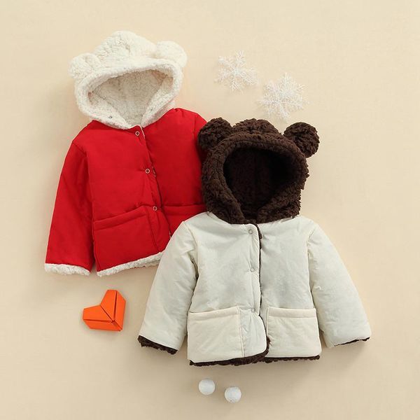 

down coat 6-24months baby reversible hooded long sleeve wadded jacket for boys and girls thick warm snow wear, Blue;gray