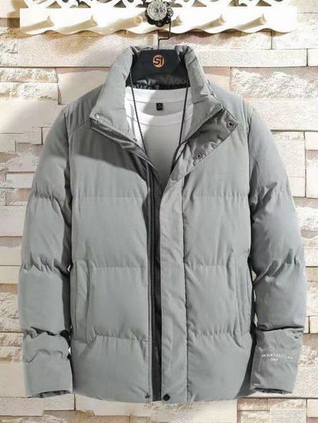 

men letter graphic zip up snap button puffer coat without c0ox#, Black;brown