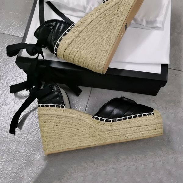 

women's open-toe platform espadrille designer sandals strap round wedge black heel heels fashion lace-up genuine leather fisherman wedd