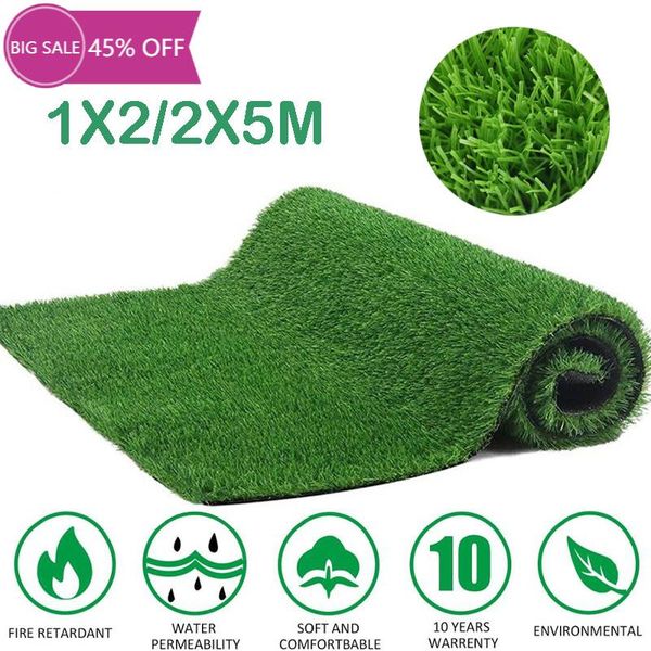 

decorative flowers & wreaths 1x2/2x5m realistic artificial grass rug indoor outdoor garden lawn patio balcony synthetic turf mat thick fake