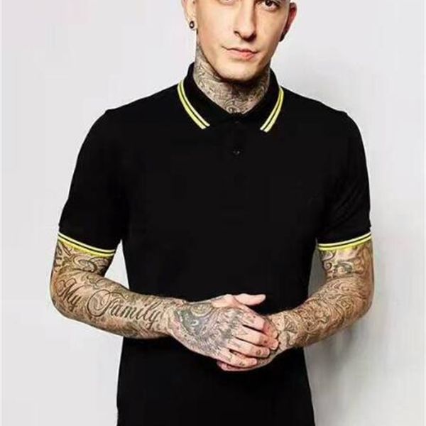 

brand polos shirts better sale men classic perry shirts cotton leaf embroidery summer casual s striped coll, White;black
