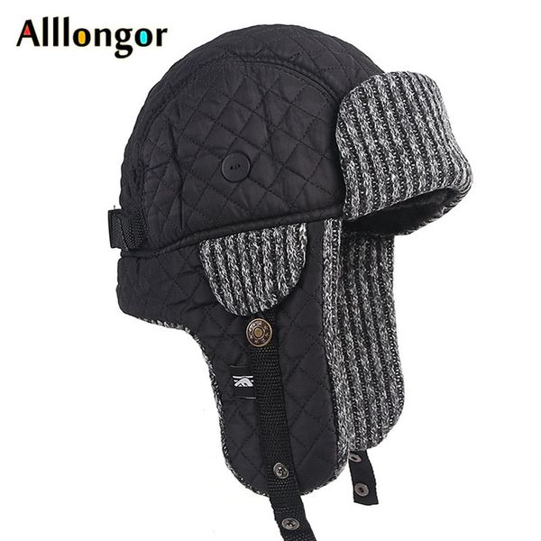 

russian winter hats for men warm autumn bomber hat ushanka faxu fur earflaps trapper soviet hat ski cap black snow hats, Blue;gray