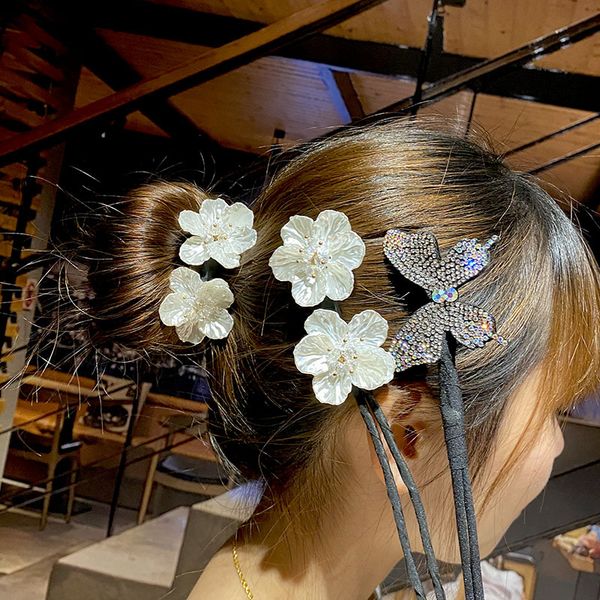 

flower disc hair device female ball hair ornaments lazy bud head elegant temperament styling hair ring headdress, Slivery;golden