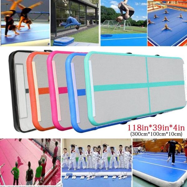 

3m inflatable gymnastics trampoline airtrack tumbling mat floor mattress for training/cheerleading/beach drop floats & tubes