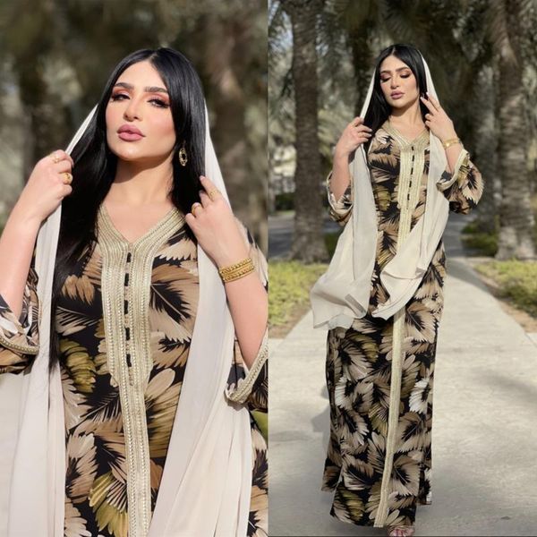 

women's muslim printing maxi dress ramadan eid abaya arabic dubai turkey caftan full sleeve robe female islam clothing y1244 ethnic, Red