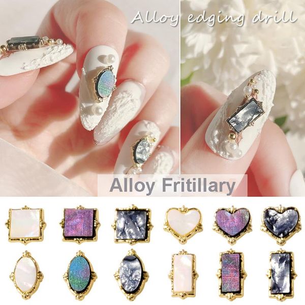 

10pcs/pack alloy metal nail rhinestones exquisite manicure jewelry art decoration decorations, Silver;gold
