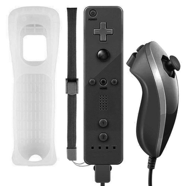 

game controllers & joysticks 2021 2 in1 wireless remote controller for nunchuk wii gamepad with silicone case motion sensor