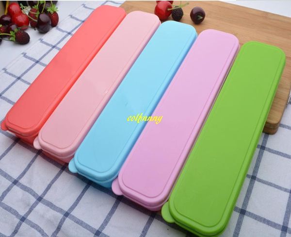 

storage bottles & jars 100pcs/lot straw chopstick spoon fork tooth brush box portable holder container toothbrush organizer