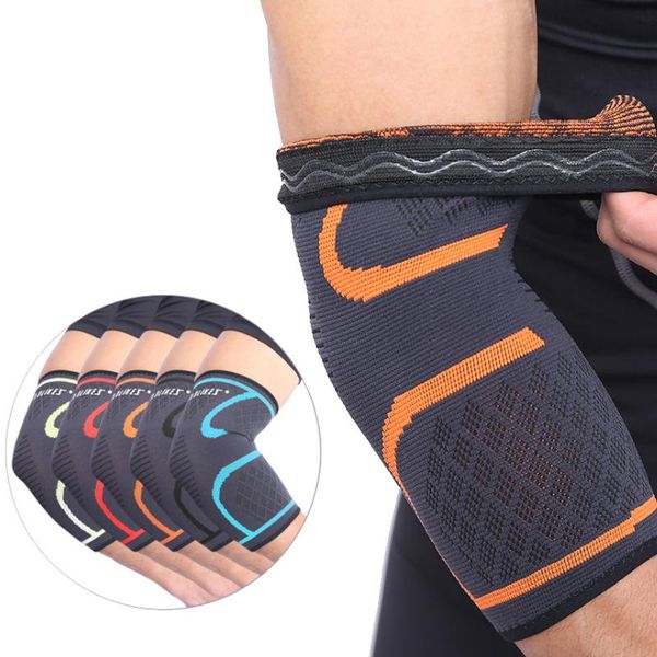 

1pair elbow pads elastic support sport protective pad absorb sweat basketball arm sleeve brace & knee, Black;gray