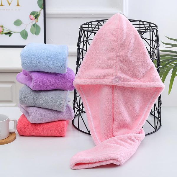 

thickened high-dense coral velvet dry hair cap absorbent bath bag side towel quick autumn and winter headscarf shower caps