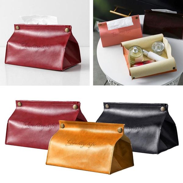 

tissue boxes & napkins pu leather box cover napkin paper holder case home decor yellow